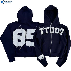 Heavyweight Cotton Zip-Up Hoodie Unisex Premium Fleece Hooded Sweatshirt Winter Plain Dyed Custom Logo Wholesale - Product Image 6