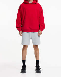 Sudadera con Capucha para Hombre, Color Rojo Liso, Cómoda, de Algodón y Felpa, Personalizable, Servicio OEM, el Mejor Producto del 2025 - Product Image 5