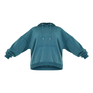 เสื้อฮู้ดโอเวอร์ไซส์ผู้หญิง สีพื้น ไหล่ตก แขนยาว ผ้าฟลีซ สวมใส่สบายๆ สำหรับฤดูใบไม้ร่วง ราคาถูก รับผลิตตามแบบ OEM - Product Image 2
