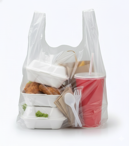 Sac en T-shirt en HDPE imprimé personnalisé pour les événements promotionnels et les salons professionnels Sac à poignée en vest durable haute densité Vente en gros - Product Image 1