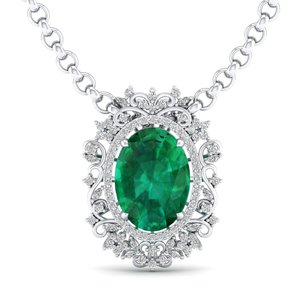 REYES New Design Fine Jewelry Luxury 14K 18K <b>Solid</b> <b>Gold</b> Moissanite <b>Pendants</b> Oval Cut 11.67 Carat Emerald Gemstone <b>Pendants</b> - Product Image 2