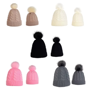 Gorro de Invierno Tejido Clásico de Lujo con Pelo de Mapache para Niños, Precio de Fábrica, con Logotipo Personalizado, Característica de Tejido Común - Product Image 5