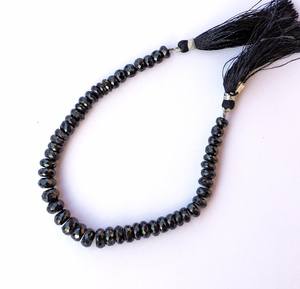 Cuentas redondas facetadas de espinela negra natural, hilo de piedras preciosas, cuentas sueltas para la fabricación de joyería al por mayor - Product Image 2