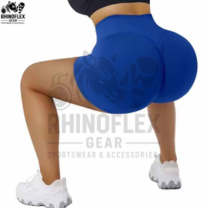 Short de yoga sans couture taille mi-haute pour femme, respirant, à compression, avec logo personnalisé, en tissu Spandex/Polyester, idéal pour la course et le cyclisme – Prix abordable - Product Image 4