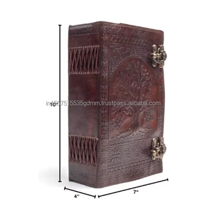 Grand carnet de croquis en cuir fait main, arbre de vie et sept chakras en relief, journal artisanal, grimoire, carnet de notes - Product Image 4