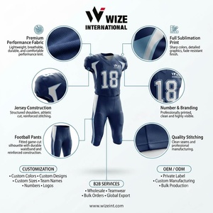 เสื้อฟุตบอลอเมริกัน WIZE INTERNATIONAL สำหรับผู้ชาย แบบไม่มีแขน คอวี ระบายเหงื่อได้ดี ทรงพอดีตัว ลายพิมพ์แบบ Sublimated 18 แบบ - Product Image 6