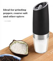 Moulin à poivre et sel rechargeable à lumière LED électrique à main, fonction de gravité à grossièreté réglable pour la maison, la salle à manger et la cuisine.