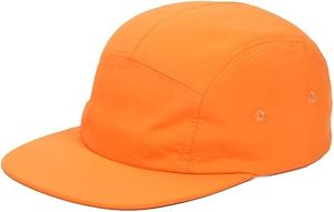Casquette de baseball à profil bas 5 panneaux orange ajustée à visière plate unisexe décontractée respirante imperméable 100 % coton pour l'été - Product Image 6
