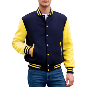Chaqueta Varsity Personalizada de Alta Calidad para Hombre, Cuello Alto, Estilo Urbano, Transpirable, de Secado Rápido, Lana de Invierno, Talla Personalizada - Product Image 4