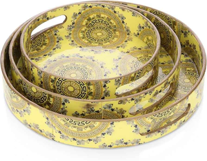 Plateau en MDF avec poignées pour buffet et service traiteur, design durable en résine imperméable, modèle d'Inde - Product Image 1