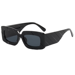 Eyewear Fashion 2025 Cheap Plastic Rectangle Retro Thick <b>Frame</b> Women Sunglasses - Product Image 4