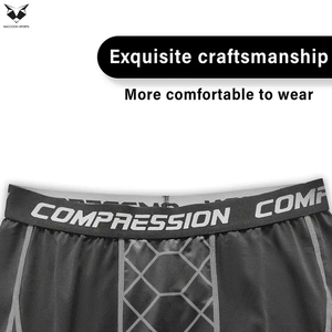 Conjunto de tres piezas de ropa deportiva para hombre con estampado, transpirable, que absorbe la humedad, de secado rápido y moldeador del cuerpo, resistente al sudor. - Product Image 3