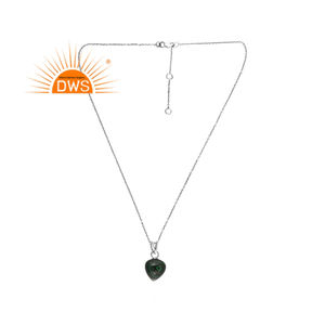 Meilleures ventes de collier pendentif en malachite naturelle en argent sterling oxydé Fabricant de bijoux personnalisés en pierres précieuses - Product Image 4