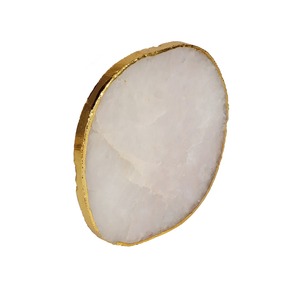 Resin Coasters Luxury Metallic Edge Beverage Coaster Set for Modern Home Decor Use - Product Image 4