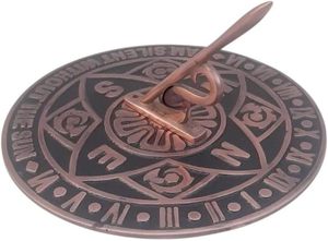 Reloj de Sol de Latón Macizo de 8 Pulgadas con Acabado Antiguo, Reloj de Jardín con Números Romanos, Elegante Decoración para Exteriores y Hogar, Regalo - Product Image 6