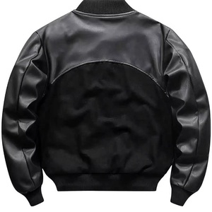 Chaquetas Universitarias de Lana para Hombre de Talla Grande, Chaqueta Universitaria con Mangas de Cuero al por Mayor, Chaqueta Universitaria de Lana con Logotipo Personalizado - Product Image 2