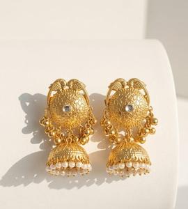 Vintage Brass Gold Plated <b>Chandelier</b> Earrings with <b>Crystal</b> Rhinestone Geometric Shape Women Gift Jewelry - Product Image 1