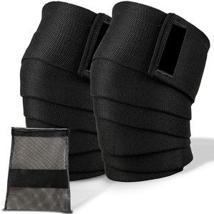 Genouillère de sport Fawkes rayée noire et rouge, élastique, unisexe, avec soutien, compression, respirante et enveloppante, détection personnalisée par aiguille - Product Image 4