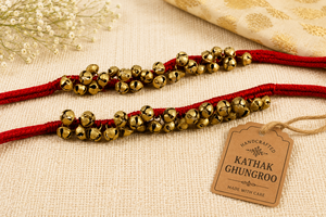 Campanas de Baile Tradicional, Campanas de Baile Clásico, Campanas de Latón para Pies, Cordón de Algodón Rojo, Ghungroo, Campanas Profesionales para Kathak, 25+ 25 PARES - Product Image 5