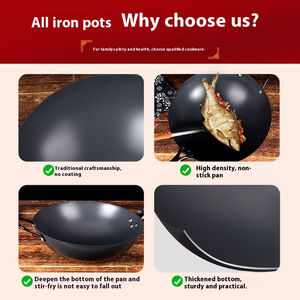 Wok à fond rond en acier inoxydable de qualité supérieure, écologique, haute performance, capacité de 20 L, poignée en bois, compatible lave-vaisselle - Product Image 3