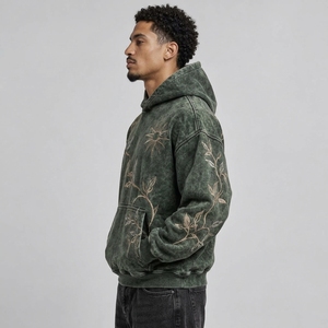 Sudadera con capucha bordada para hombre moderno, combina comodidad, calidez, tela suave y bordados finos para uso casual y actividades diarias. - Product Image 4