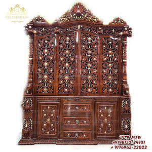 Customize Traditional Design Hindu <b>Temple</b> for <b>Home</b> Newly Designed Sagwan Wood Pooja Mandir South Indian Solid Teak Wood Mandir - Product Image 3
