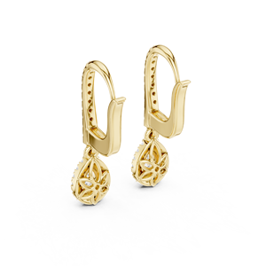 IMPERIAL SHINE DROPS LAB GROWN DIAMOND HOOP EARRING SET IN 18KT YELLOW GOLD <b>FOR</b> ENGAGEMENT WEDDING VALENTINE <b>GIFT</b> EVERYDAY WEAR - Product Image 3