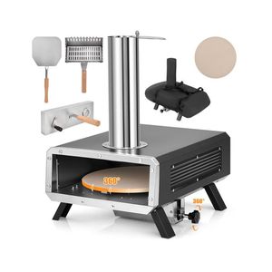 Portatile per esterni forno per Pizza da 12 pollici rotondi per Pizza in pietra a Pellet per cucinare all'aperto - Product Image 3