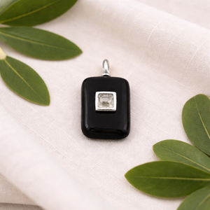 Lapis Lazuli Rounded Rectangle Pendant Silver Plated Bezel <b>Set</b> <b>Square</b> Zircon Charm Handmade Jewelry Connector Wholesale - Product Image 6