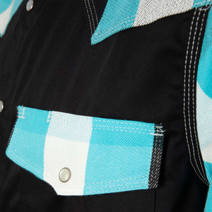 Camisas de Trabajo Resistentes al Fuego, Bicolor Fluorescente Negro, Triple Costura, 100% Algodón, Resistentes al Calor 300-500°C, con Respirador - Product Image 6