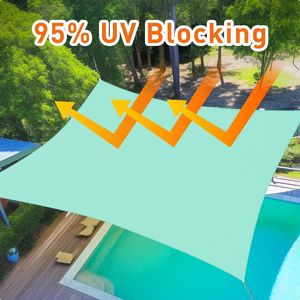Voile d'ombrage triangulaire carrée en HDPE turquoise 12FT x 16FT, grande, anti-UV, en polyester et PVC, pour l'ombrage des jardins en été - Product Image 4