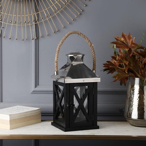 Farol de Madera Antiguo para Velas, Pequeño Portavelas Decorativo Colgante para Decoración Navideña del Hogar, Patio y Mesa - Product Image 5