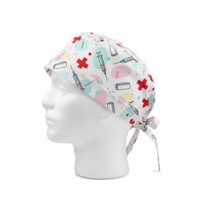 Cute Cartoon Printed Nurse <b>Scrub</b> <b>Caps</b> Adjustable Unisex Surgical Hats Breathable Medical Working <b>Cap</b> For Doctors Nurses - Product Image 3