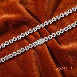 สร้อยคอเงินแท้ 925 ชุบทองคำขาวประดับมอสซาไนต์ ดีไซน์แบบ Cuban Link สำหรับผู้หญิงและผู้ชาย ของขวัญสุดหรูจากนิวยอร์กซิตี้ - Product Image 2