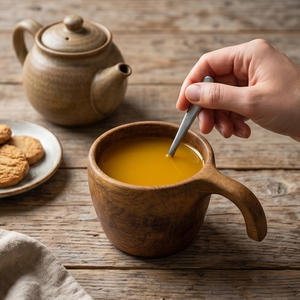Taza de Café de Madera de Estilo Nórdico Rústico, Ergonómica, con Asa Abierta Curvada, Ecológica, para Camping y Viajes, de Madera de Teca Natural de Alta Calidad - Product Image 5