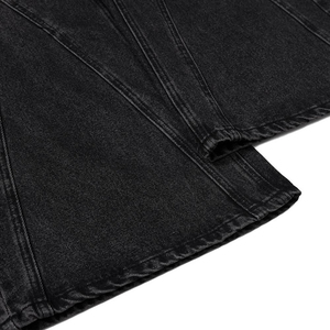 Customization Men's Vintage American Style Vintage Mid Waist High Street Wash Denim Wide Leg Pants Men's Zipper <b>Decorative</b> Loose - Product Image 3
