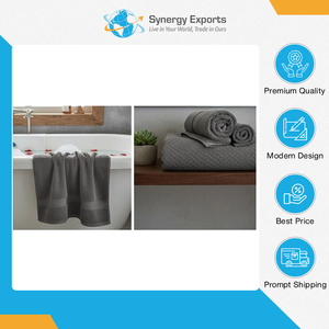 Professionnels dans la vente de serviettes de bain en polycoton uni de qualité supérieure avec finition velours pour les acheteurs en gros mondiaux - Product Image 4