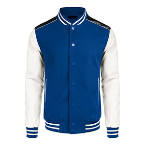 Men's Letterman Baseball Style <b>Long</b> Sleeve Wool Fabric Plain Blank <b>Leather</b> Sleeve Varsity <b>Jackets</b> - Product Image 2