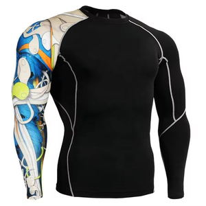 2026 New <b>Design</b> Long Sleeve Mens Rash Guard Quick-dry <b>Compression</b> Eco-Friendly Anti-Bacterial Spandex/Polyester BJJ Workout Gym - Product Image 6