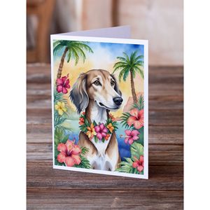 Lunatique Saluki Luau A7 Cartes de Voeux Pack de 8 Cartes de Note Vierges avec Enveloppes Taille 5x7 - Product Image 2