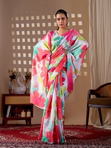 Tela de Chifón con Estampado Floral, Poliéster Tejido, Material para Vestidos, Textil Teñido Liso para Bodas Indias y Pakistaníes, Graduaciones, Diwali - Product Image 4