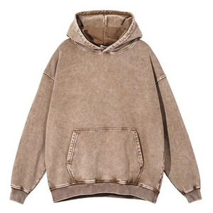 Men's Vintage Acid Washed Hoodie Heavyweight Cotton Distressed Sun Faded Oversized Streetwear Hoodie Custom Logo OEM - Product Image 5