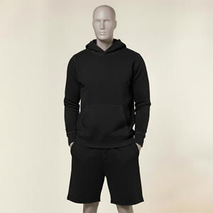 Ensemble deux pièces pour homme, chemise à manches courtes décontractée d'été, respirante, couleur unie, tissage satiné polyester/coton - Product Image 3