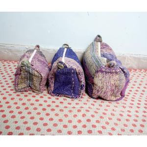 Handmade Cotton Kantha Floral Pattern Modern Style Cosmetic <b>Pouch</b> Bag Zipper Closure Small-Large Sizes Women's Gift Rajasthan - Product Image 2