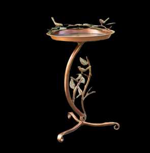 Vintage Copper Metal <b>Bird</b> Bath Pedestal <b>Stand</b> Leaf Branch Design Outdoor Garden Birdbath Water Basin With <b>Bird</b> Statues Feeder - Product Image 1