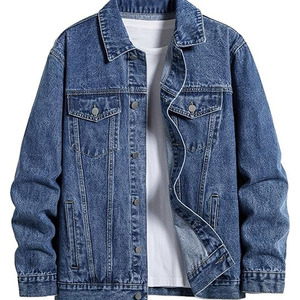 Men's Purple Denim Jacket Vintage Casual Turn-down Collar Regular Sleeve Solid Color Cotton Washed Breathable Winter Wear <b>Sherpa</b> - Product Image 2