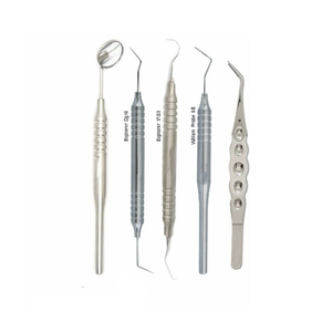 Juego de 5 instrumentos dentales de acero inoxidable William Probe Explorer con mangos anatómicos, ¡el más vendido! - Product Image 1