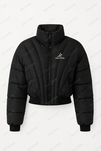 Chaqueta acolchada negra para mujer |   Chaqueta Bomber Acolchada de Invierno |   Chaqueta Corta Ligera y Cálida para Exteriores - Product Image 3