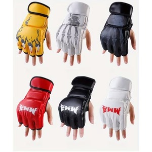 ถุงมือ MMA แบบกำหนดเองสำหรับ OEM พร้อมโลโก้พิมพ์ สายรัดแบบปรับได้ ปลายนิ้วเปิด หนังแท้ ครึ่งนิ้ว สำหรับการต่อสู้แบบ MMA - Product Image 6