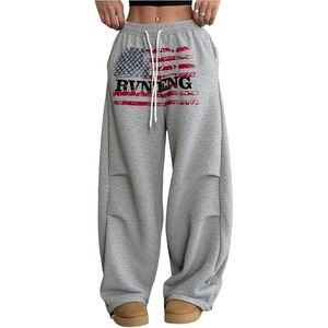 Women's USA Graphic Wide <b>Leg</b> Jogger Sweatpants Baggy Y2k Elastic Waist <b>Straight</b> <b>Leg</b> Loose <b>Track</b> Barrel <b>Pants</b> - Product Image 1